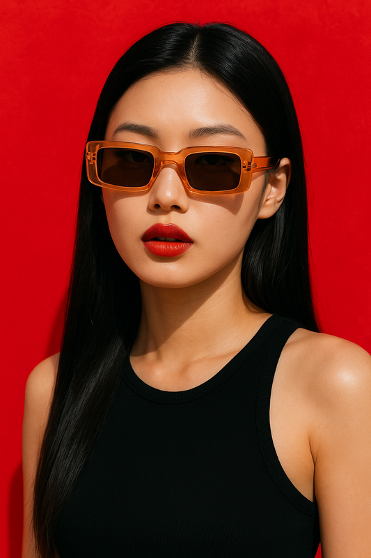 vintage candy clear rectangle sunglasses