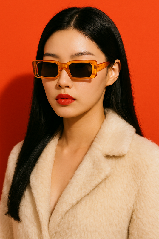 vintage candy clear rectangle sunglasses