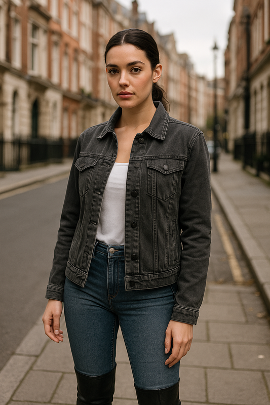 CHARCOAL BLACK DENIM JACKET