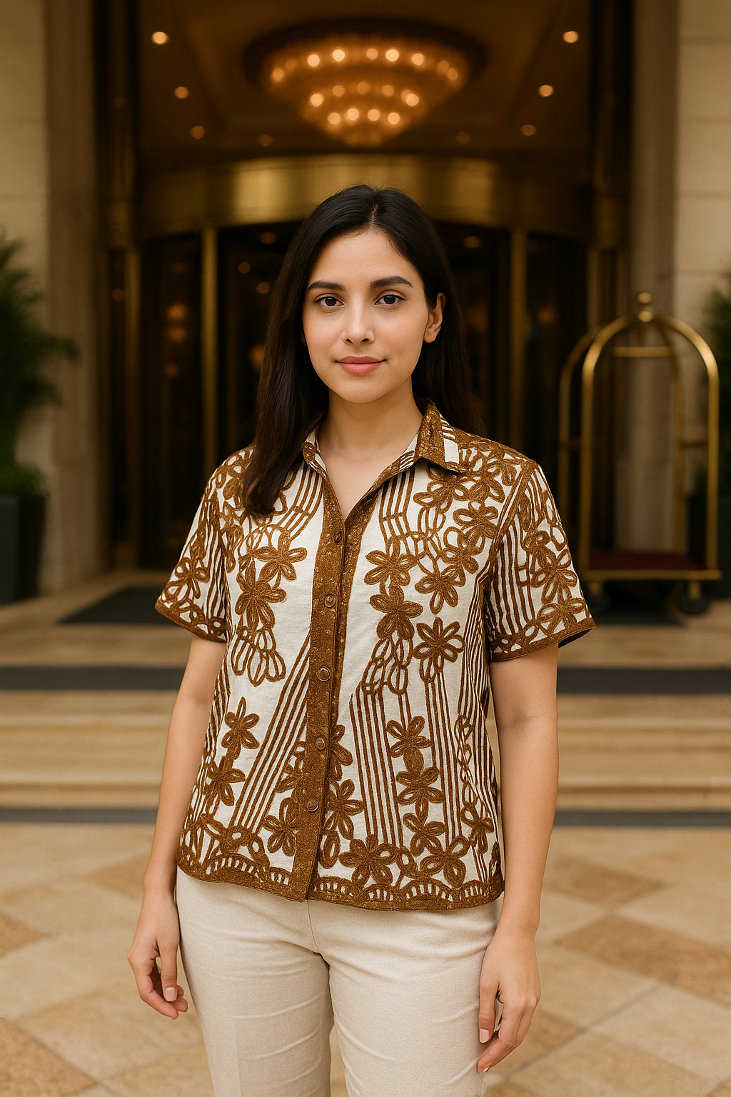 PURE COTTON HALF SLEEVES EMBRODIERY SHIRT