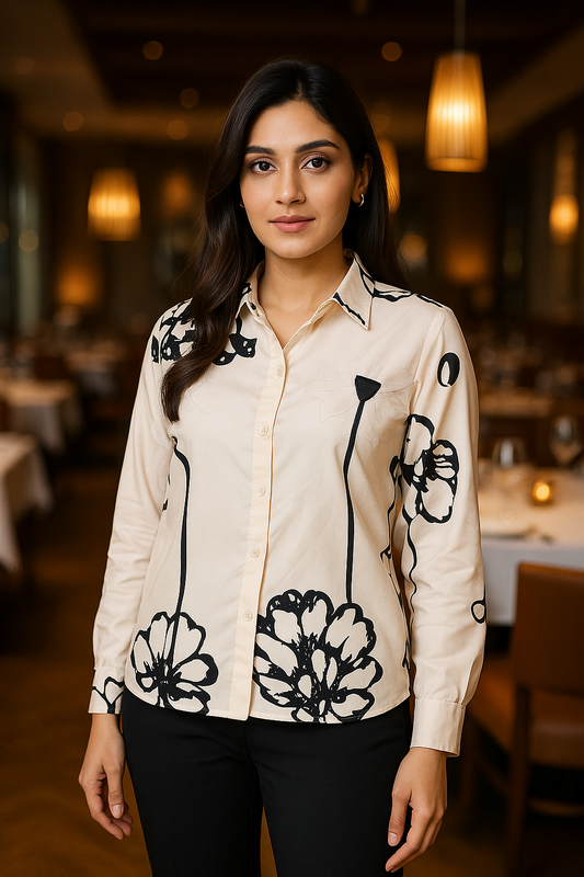 Elegant Floral Cream shirt