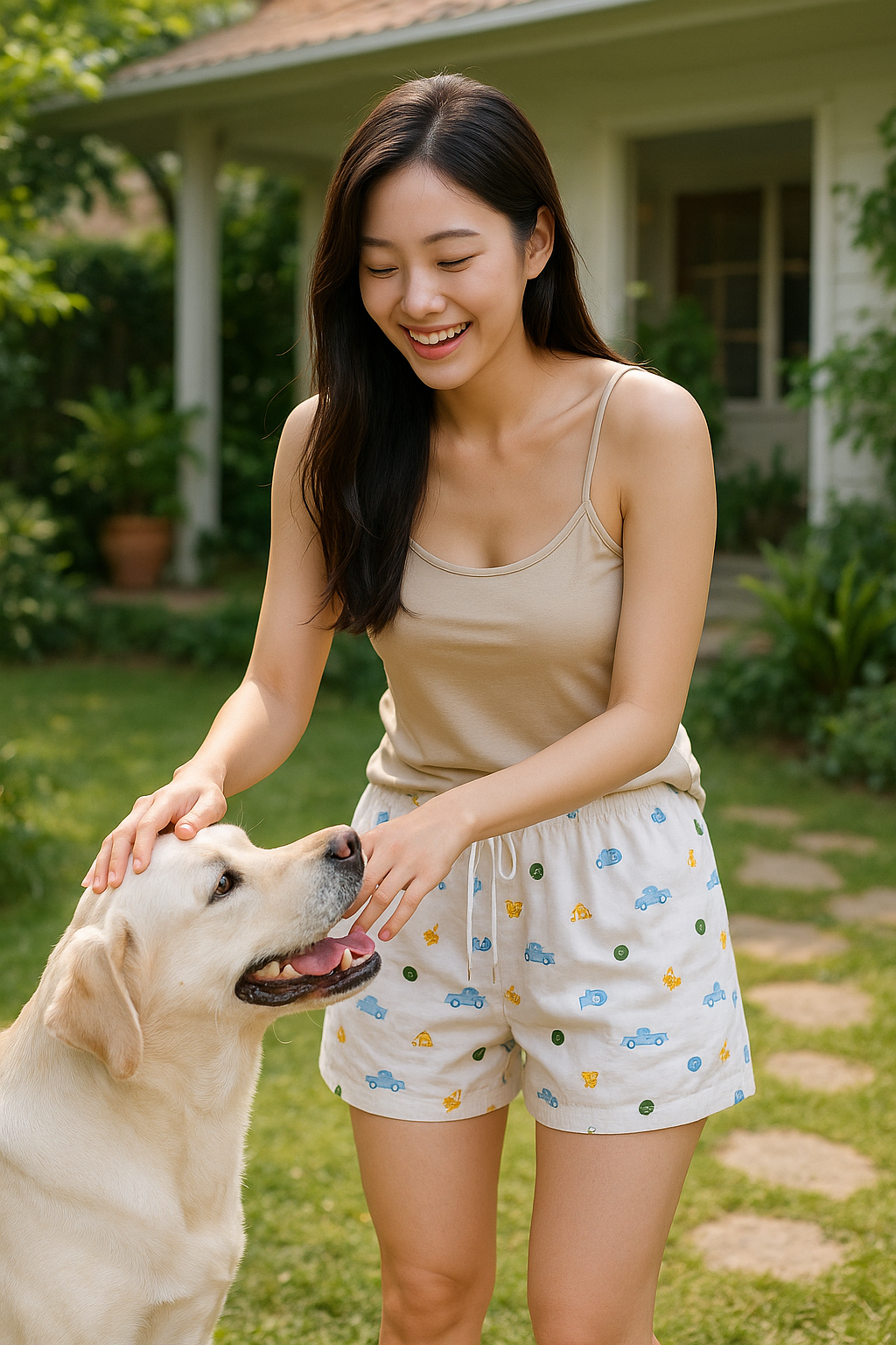 PRINTED COTTON COMFORTABLE SHORTS