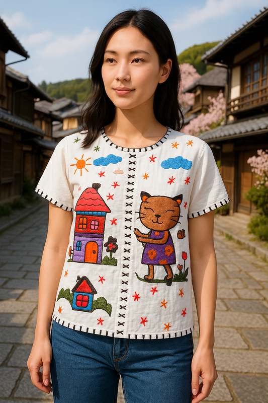 organic cotton embriodery top