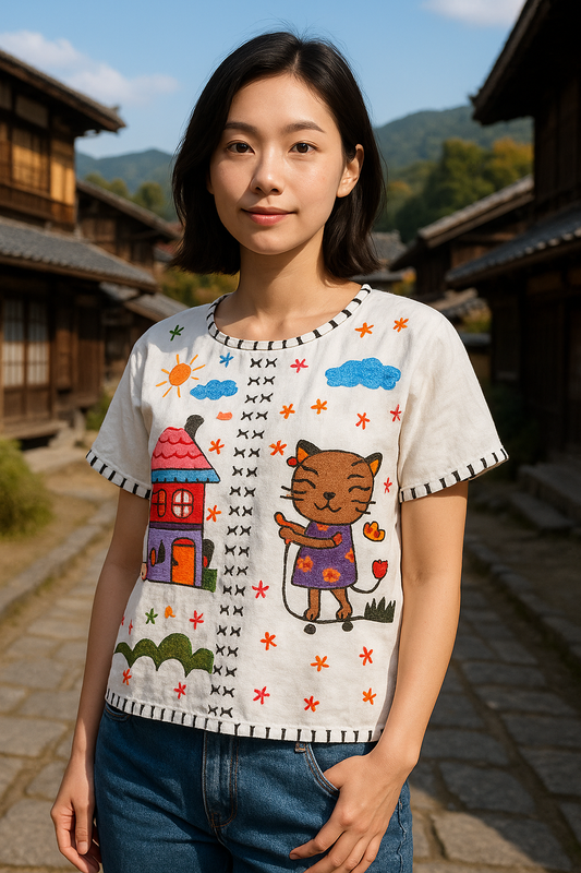 organic cotton embriodery top