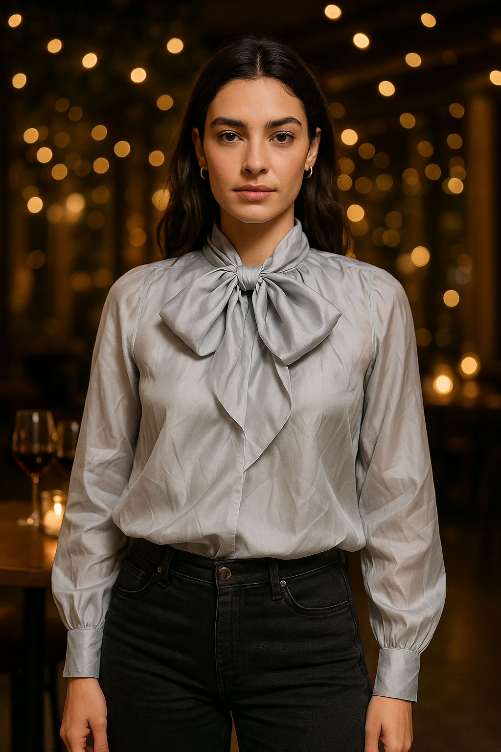 The Empress Silk Bow Blouse