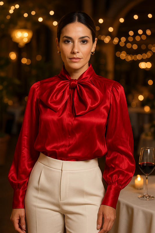 The Empress Silk Bow Blouse