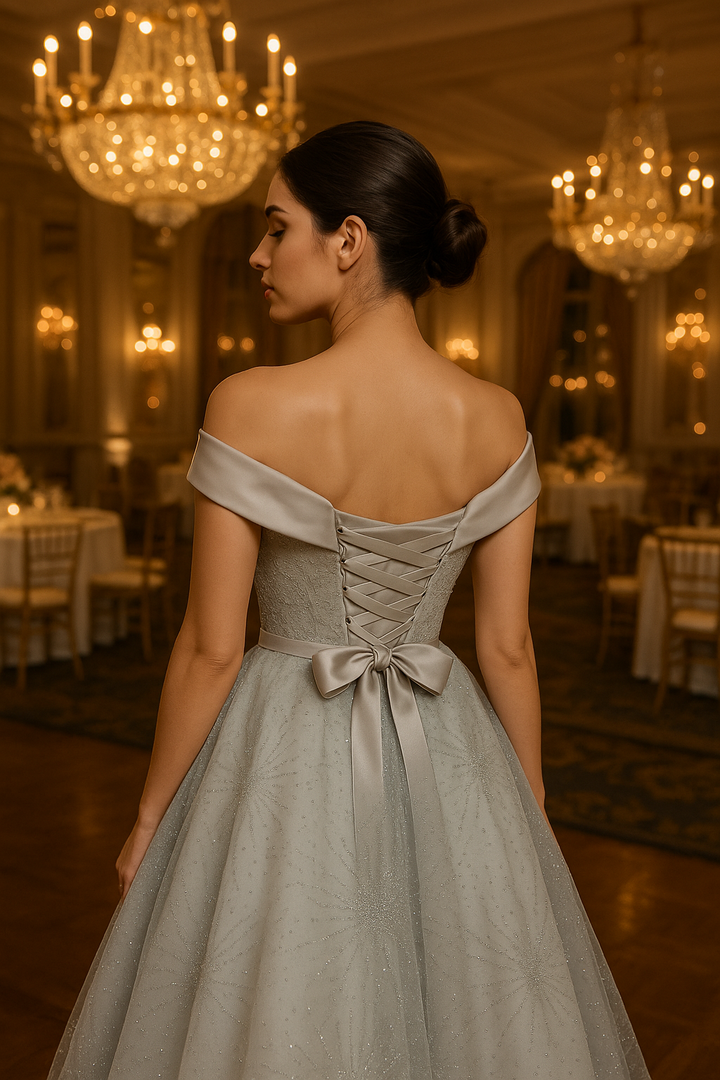 Celestial Grace Off-Shoulder Cocktail Short Dress