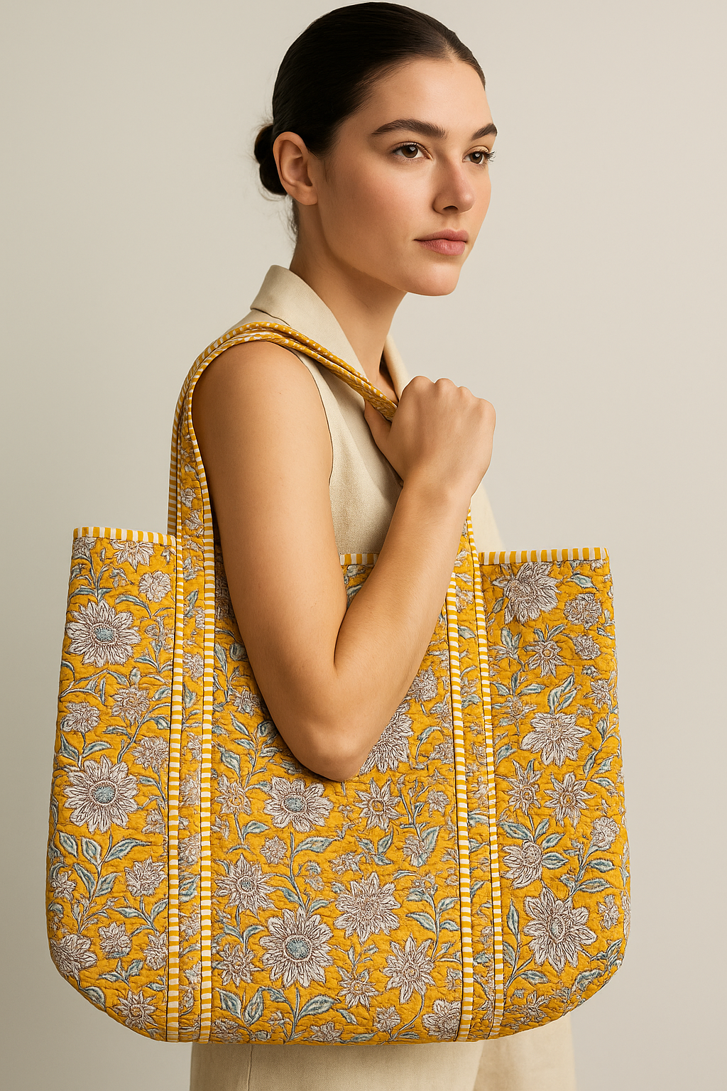 COTTON QUILTED TOTE BAGS