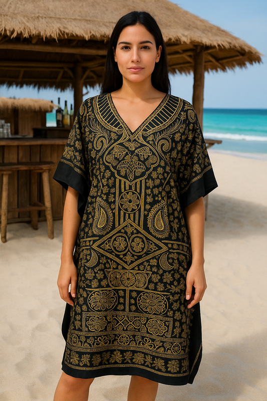 BLACK GOLD SHINE KAFTAN