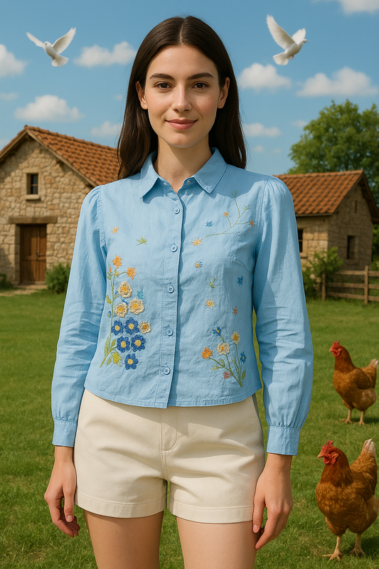 FLORAL EMBROIDERED COTTON SHIRTS