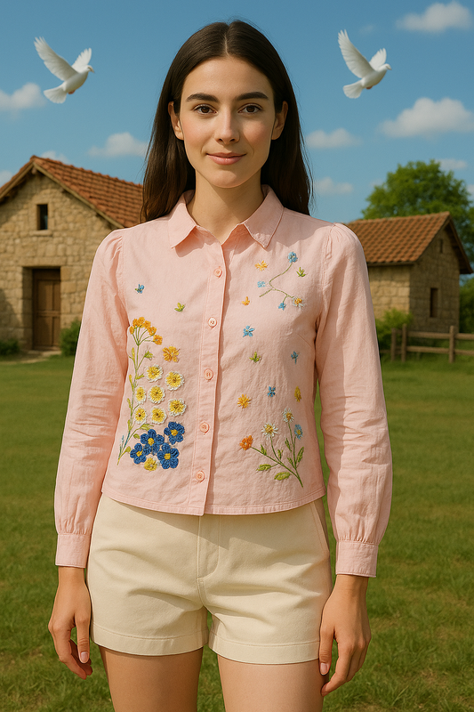 FLORAL EMBROIDERED COTTON SHIRTS